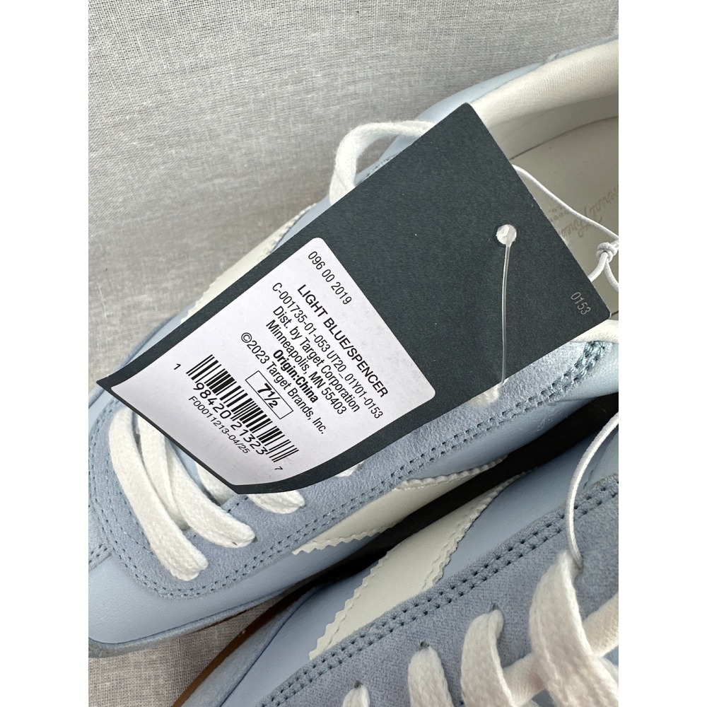 Universal Thread Spencer Light Blue Suede Faux Leather Gum Sole Sneakers 7.5 NEW - Picture 3 of 7